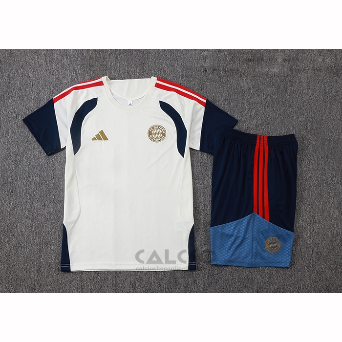 Tuta da Track Bayern Monaco Manica Corta 2026-2027 Crema - Pantaloncini